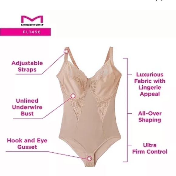 Maidenform Firm Control Shapewear Lace-Trim Body Shaper - Picture 4 of 7